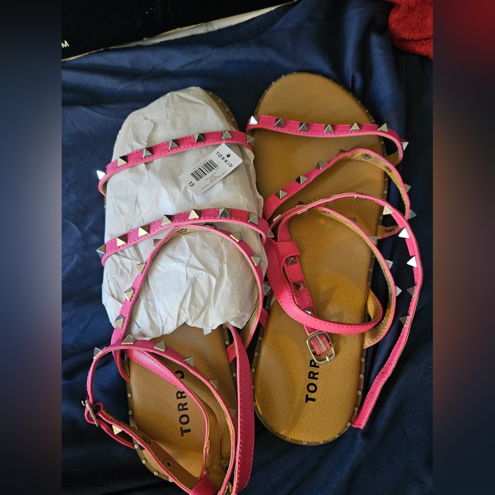 Torrid Hot Pink Studded Sandals - Picture 2 of 3